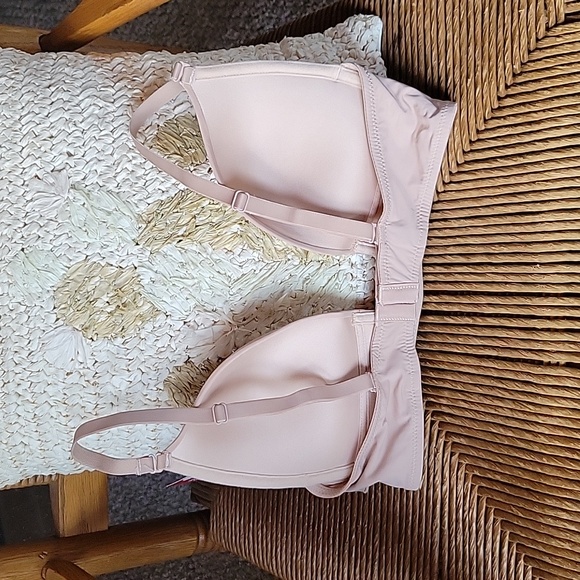 Hansca Deep Plunge Cleavage Enhancer Padded Wireless Push Up Bra, nude, 34D - Picture 2 of 11